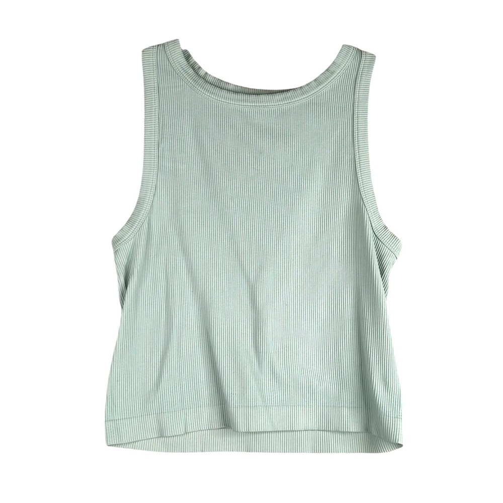 SO Light Green Ribbed Athletic Workout Loungewear Cropped Tank Top Size XL